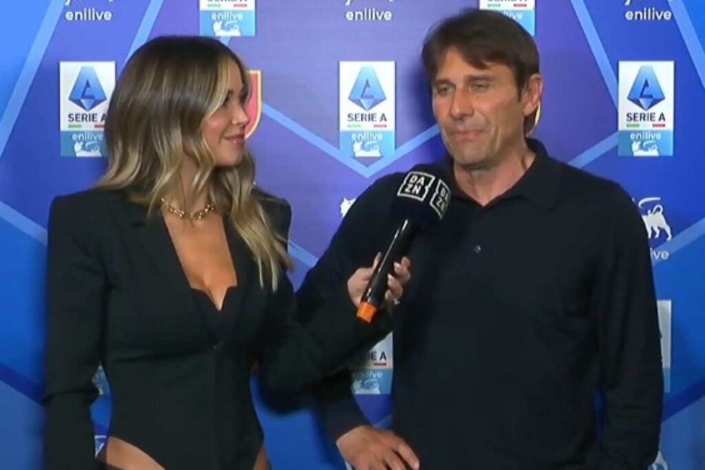 Conte ai microfoni di DAZN