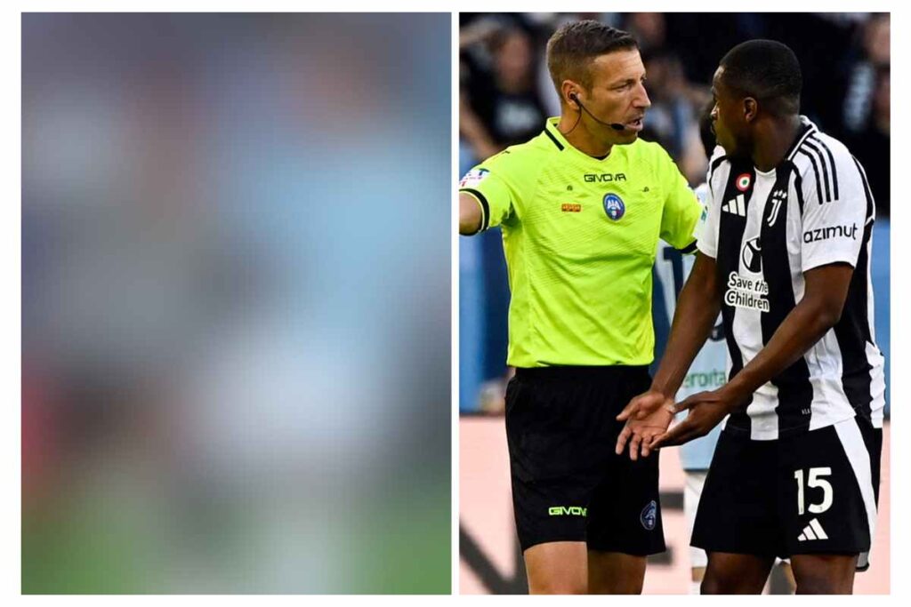 A destra, Massa invita Kalulu ad abbandonare il campo dopo l'espulsione contro la Lazio