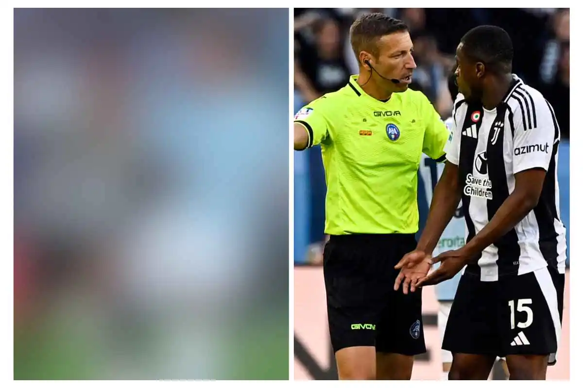 A destra, Massa invita Kalulu ad abbandonare il campo dopo l'espulsione contro la Lazio