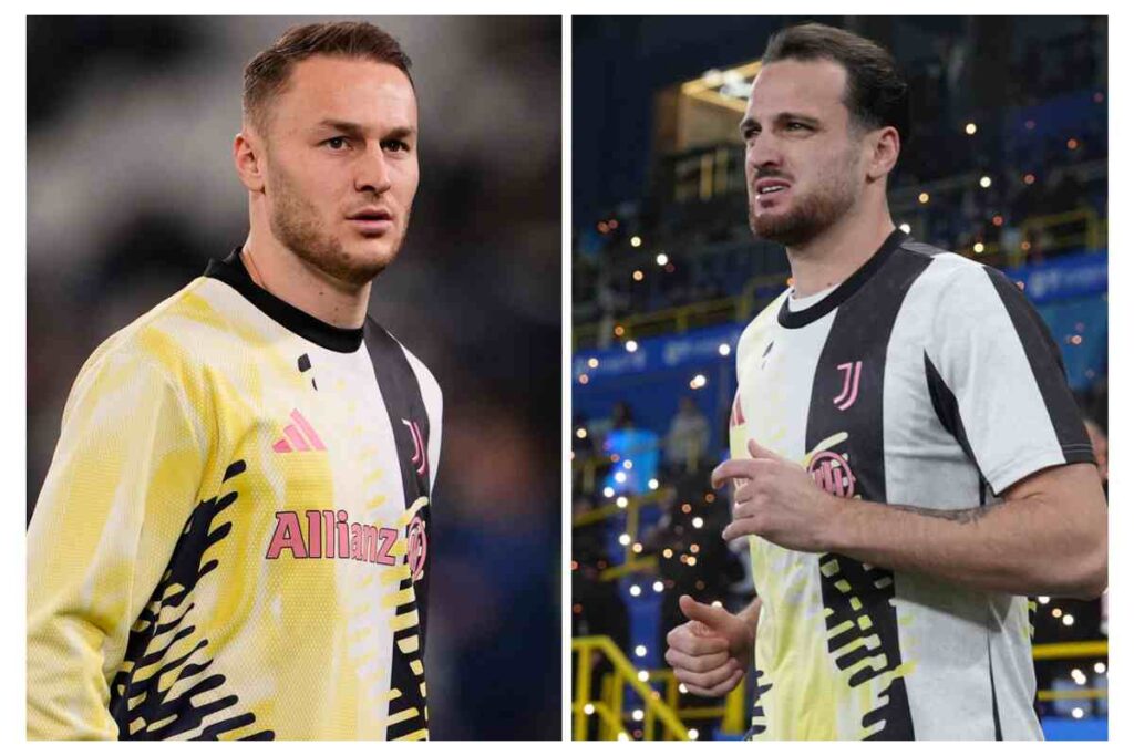 Koopmeiners a sinistra e Gatti a destra con gli abiti da allenamento della Juventus