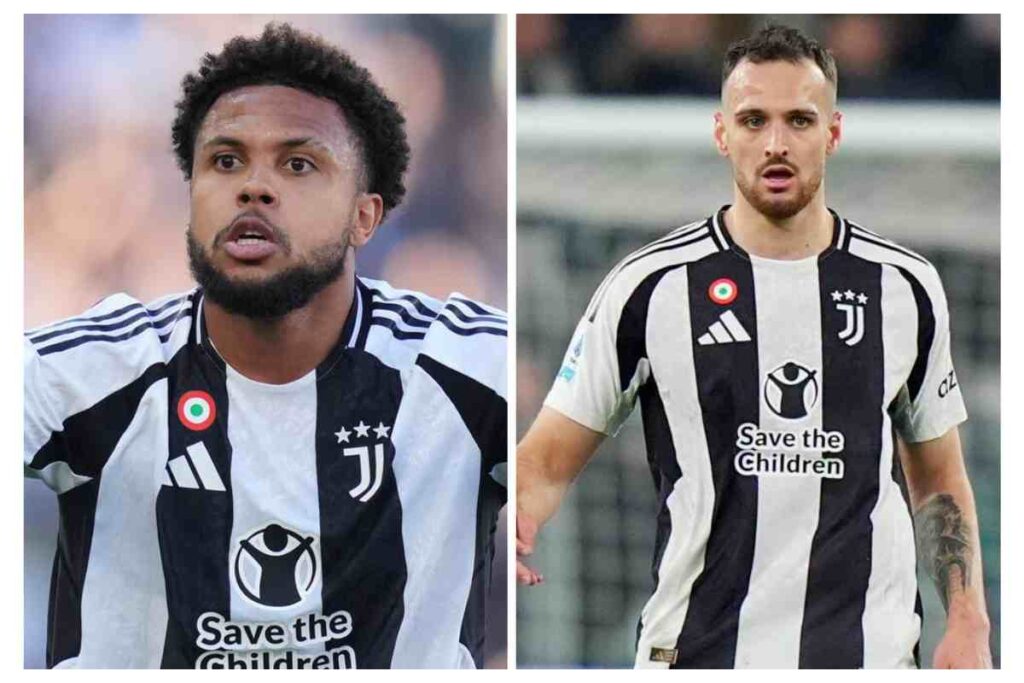 McKennie a sinistra e Gatti a destra in campo con la maglia della Juventus