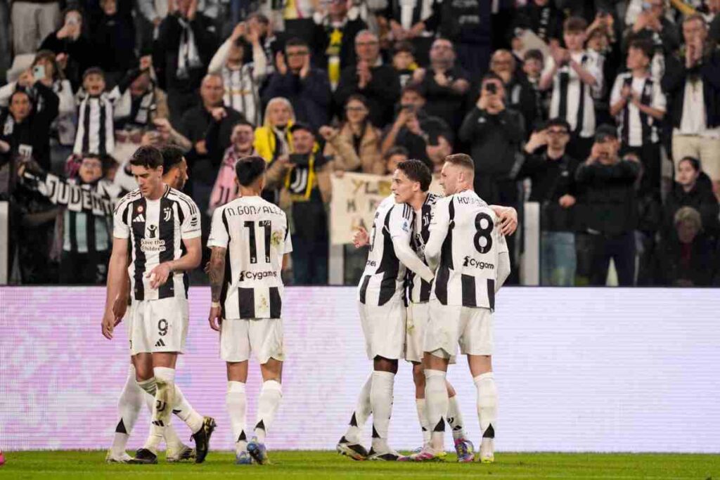 Squadra Juventus dopo aver realizzato un gol