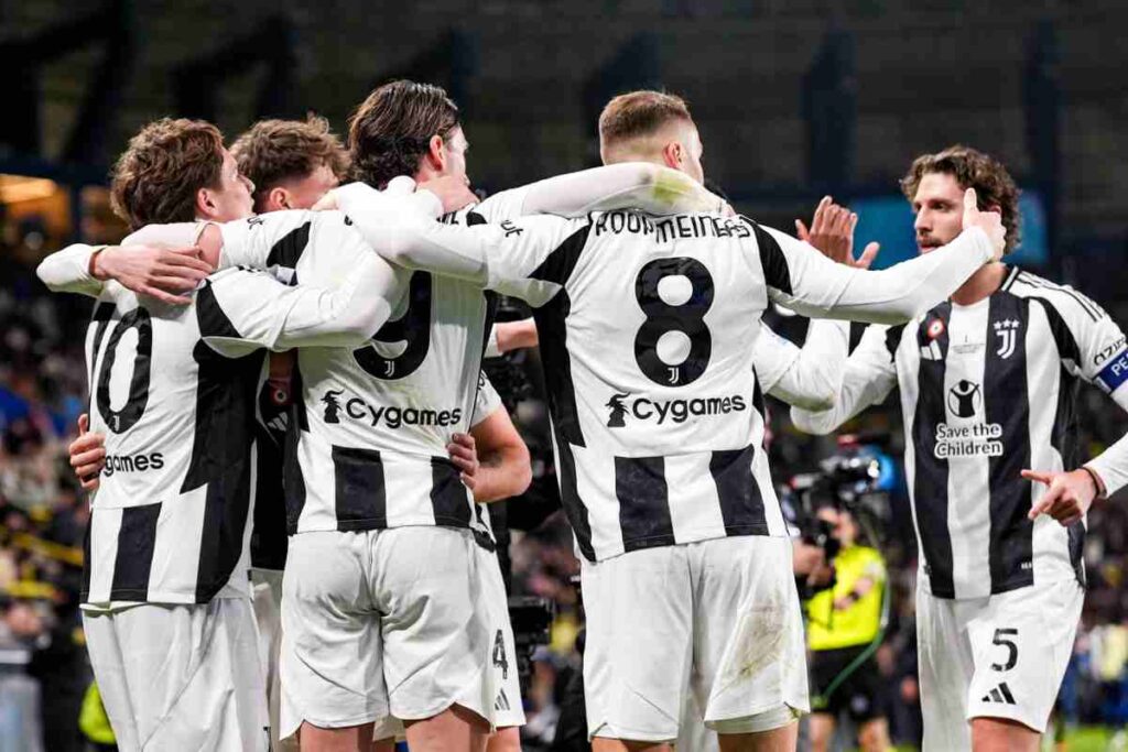 La Juventus esulta dopo un gol