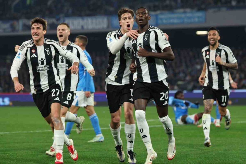 La Juventus esulta dopo un gol in campionato