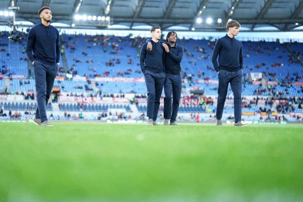 Juventus in campo prima di un match