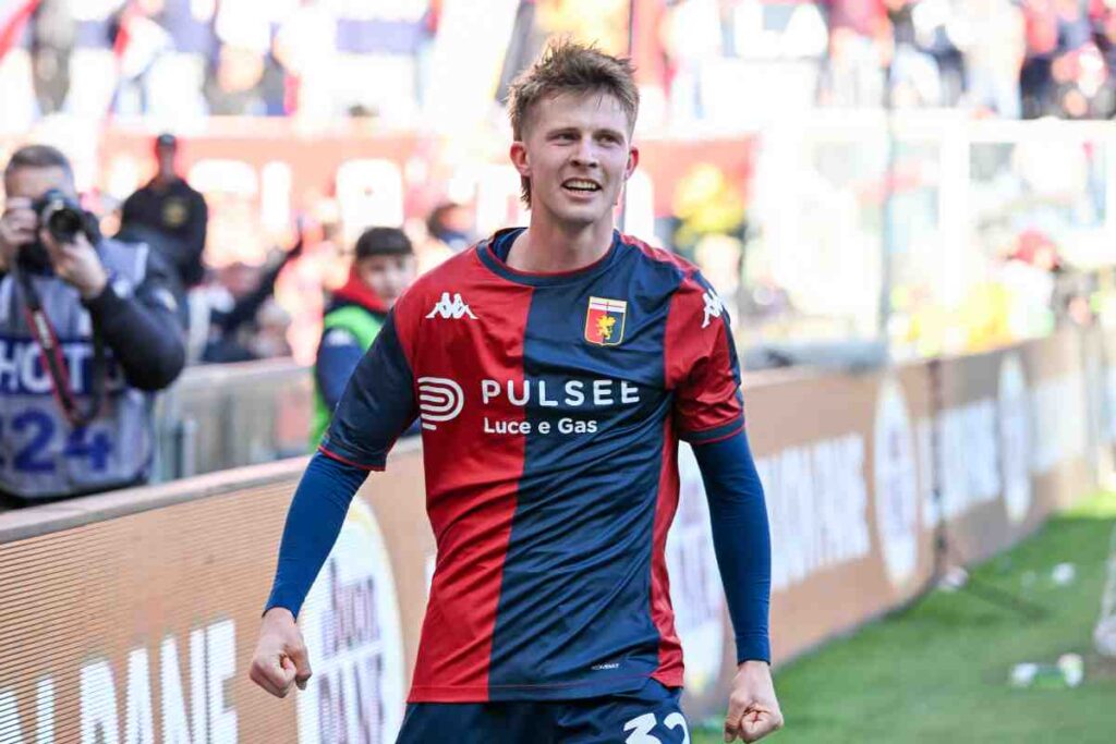 Frendrup esulta dopo una rete