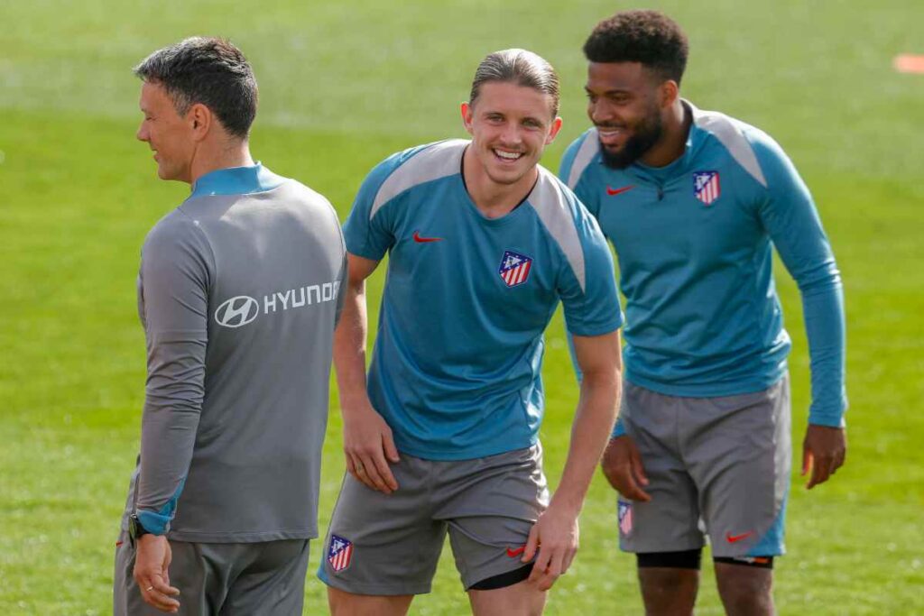 Gallagher durante un allenamento