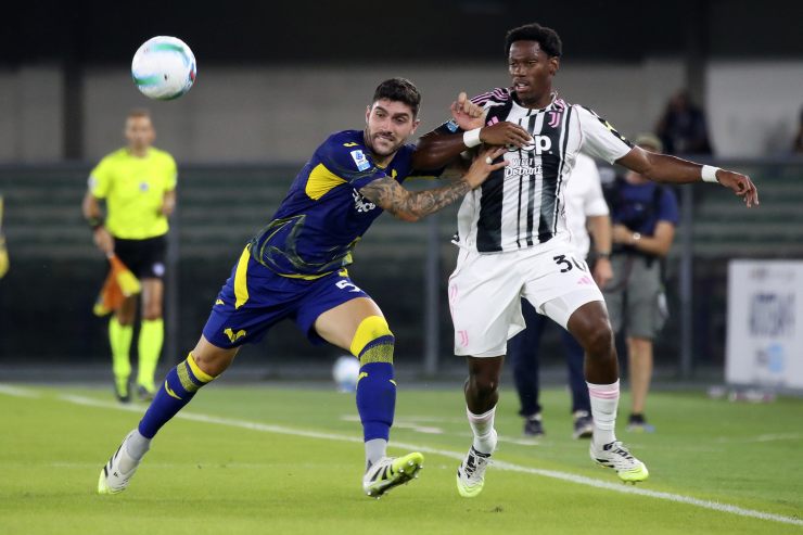 Jonathan David in campo con la Juventus