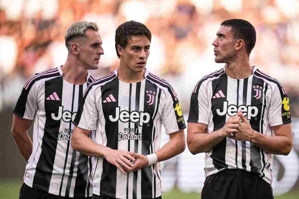 Milik, Yildiz e Vlahovic immortalati nel pre partita di Juventus-Next Gen