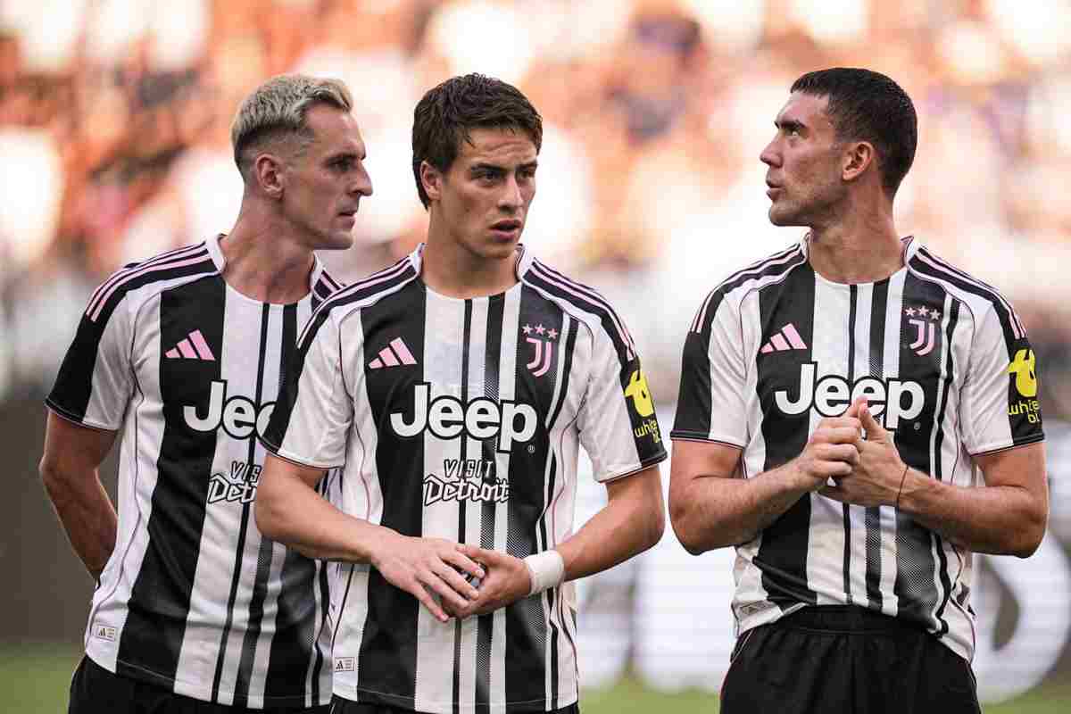 Milik, Yildiz e Vlahovic immortalati nel pre partita di Juventus-Next Gen