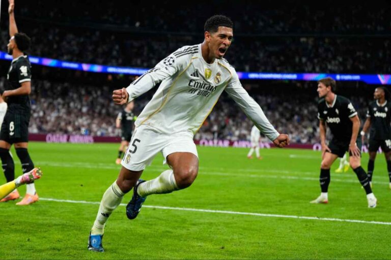 Bellingham esulta dopo il gol alla Juventus