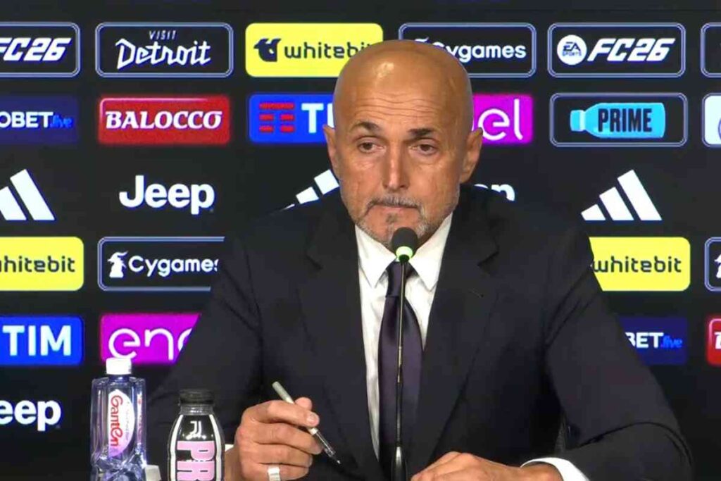 Spalletti in conferenza stampa con la Juventus