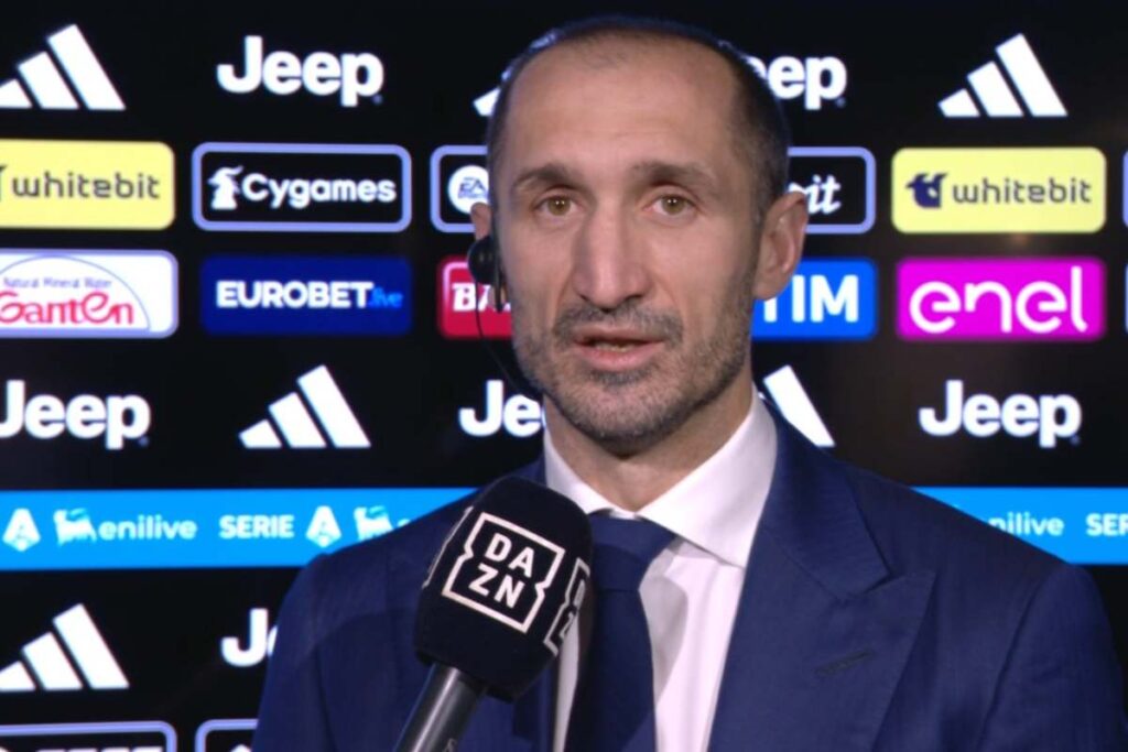 Giorgio Chiellini nel prepartita di Juventus-Udinese