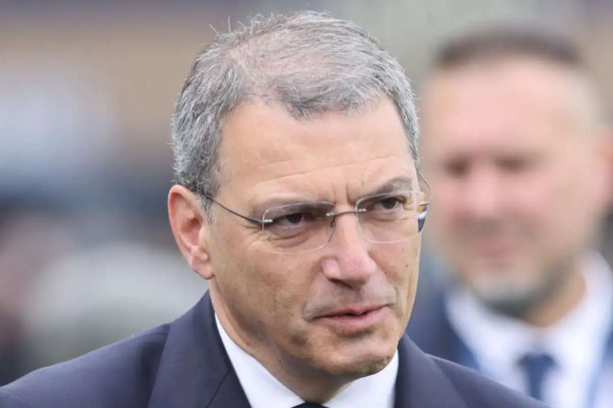 Damien Comolli, direttore generale della Juventus, durante un evento ufficiale del club bianconero.