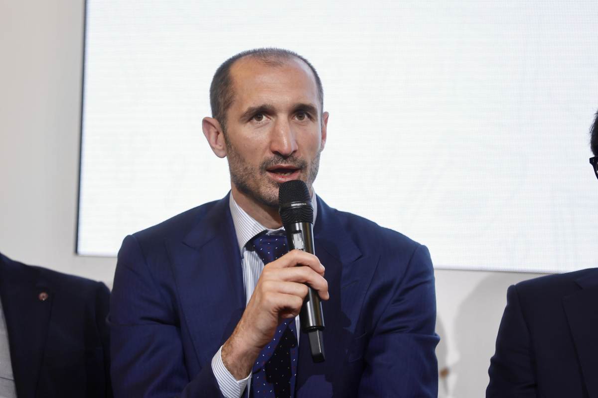 Giorgio Chiellini, Director of Football Strategy della Juventus, durante una conferenza stampa