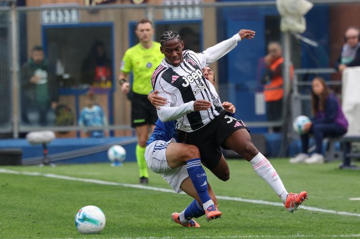 Jonathan David in azione con la maglia della Juve