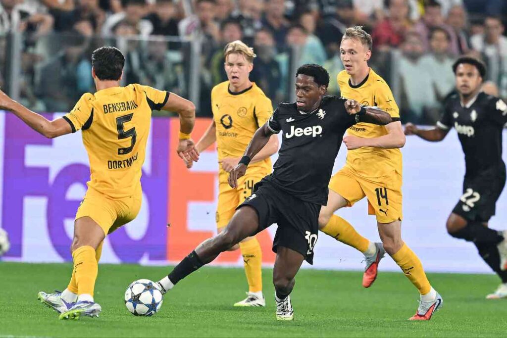 Jonathan David in azione con la maglia della Juve