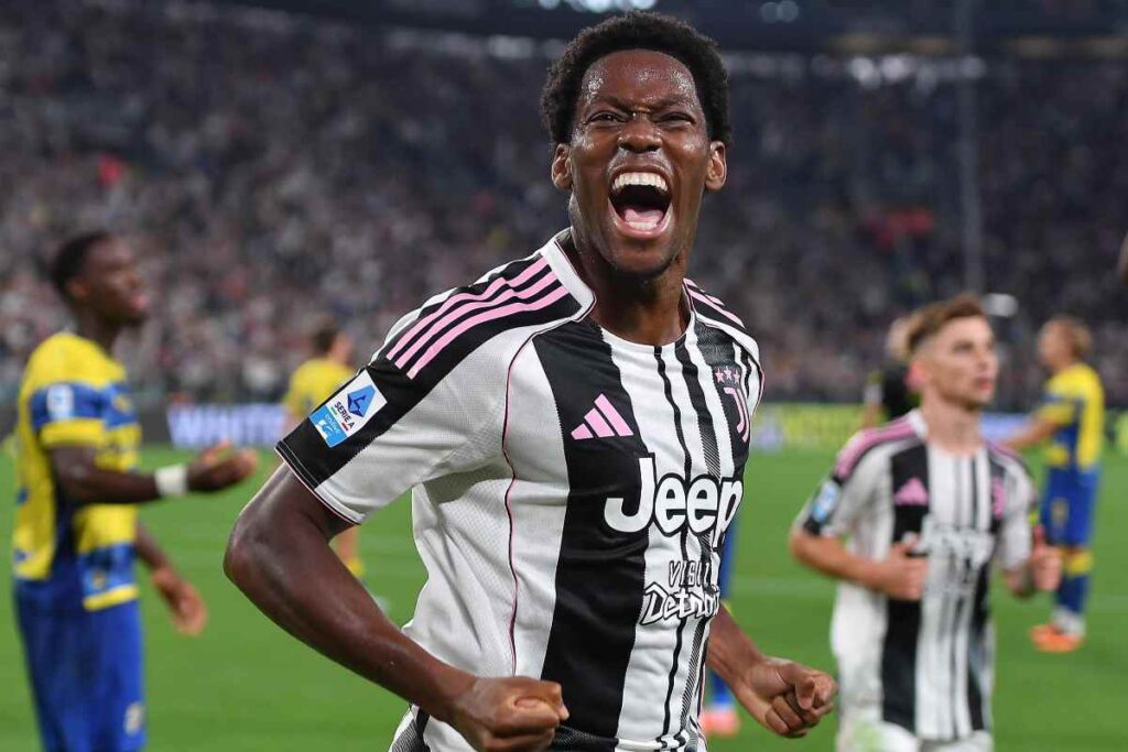 David esulta dopo la rete al Parma