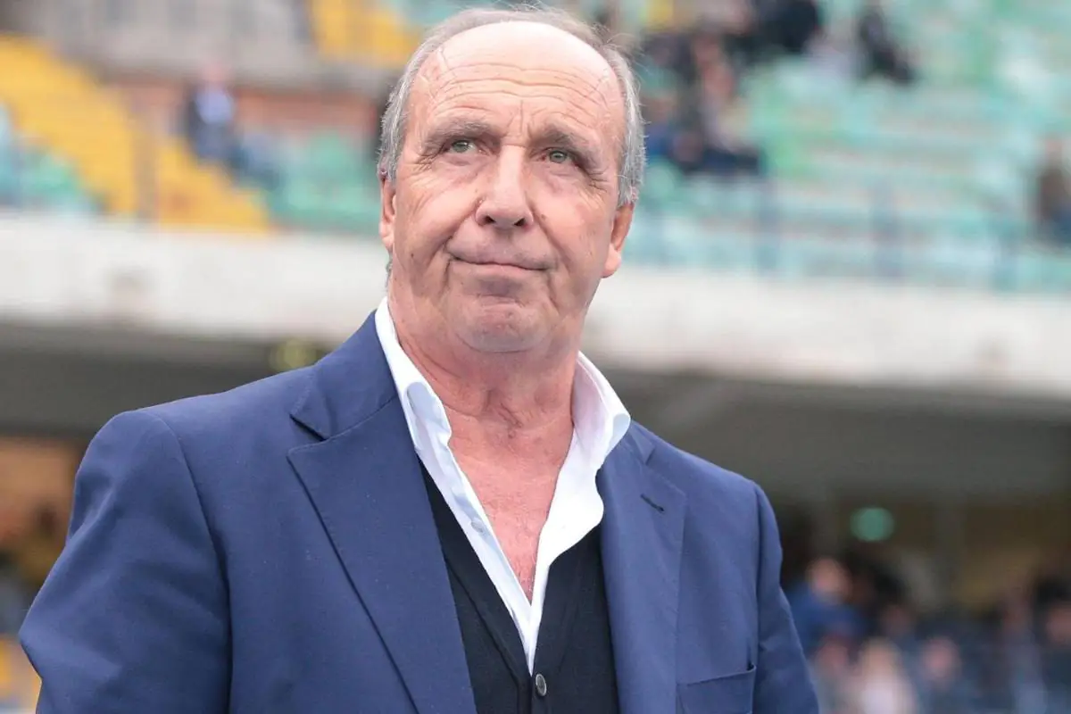 Gian Piero Ventura in panchina nella gara tra Chievo e Bologna nella Serie A 2018