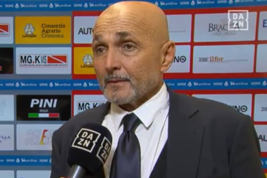 Luciano Spalletti durante l’intervista post partita di Cremonese-Juventus 2025 ai microfoni di DAZN.