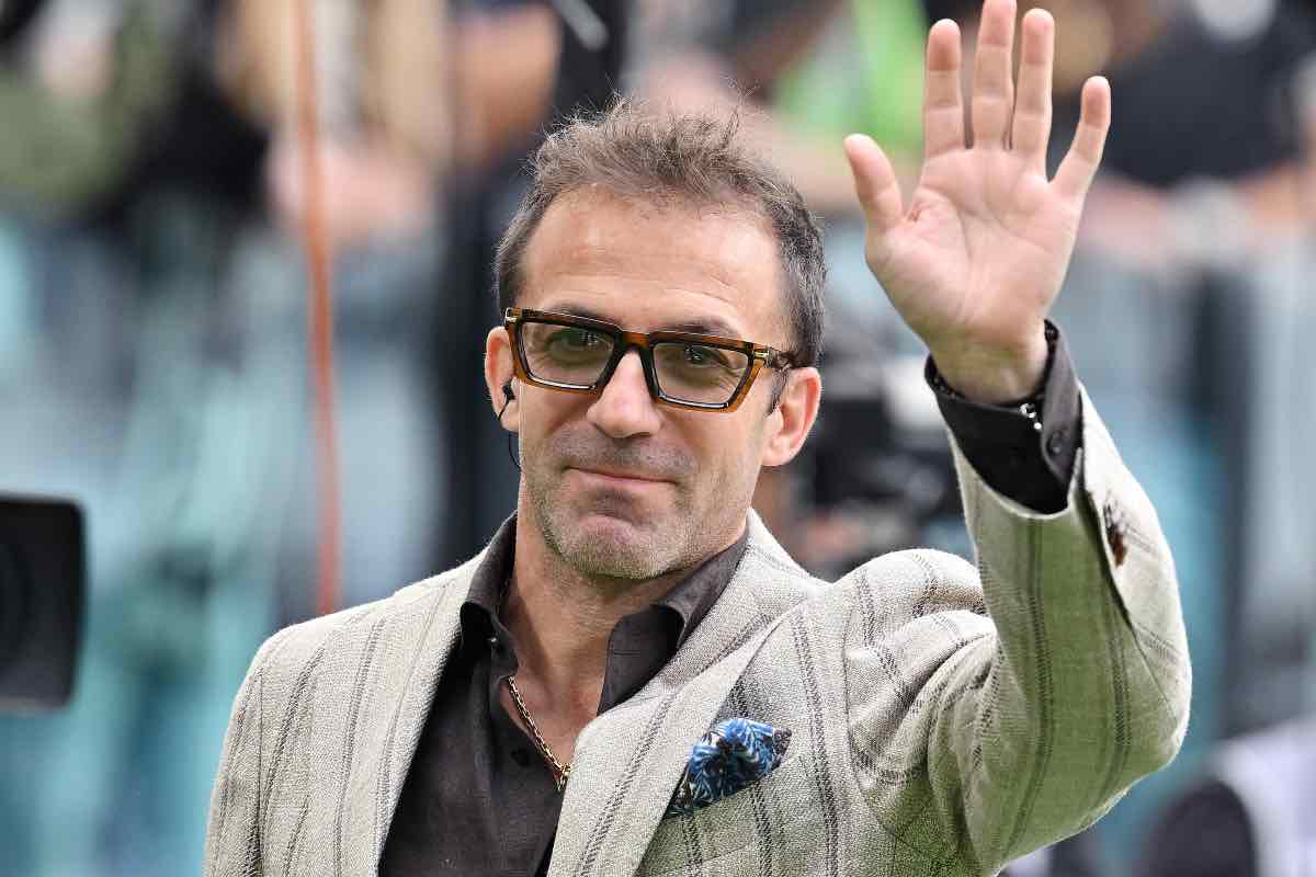 Alex Del Piero allo stadio per la gara contro l'Atalanta