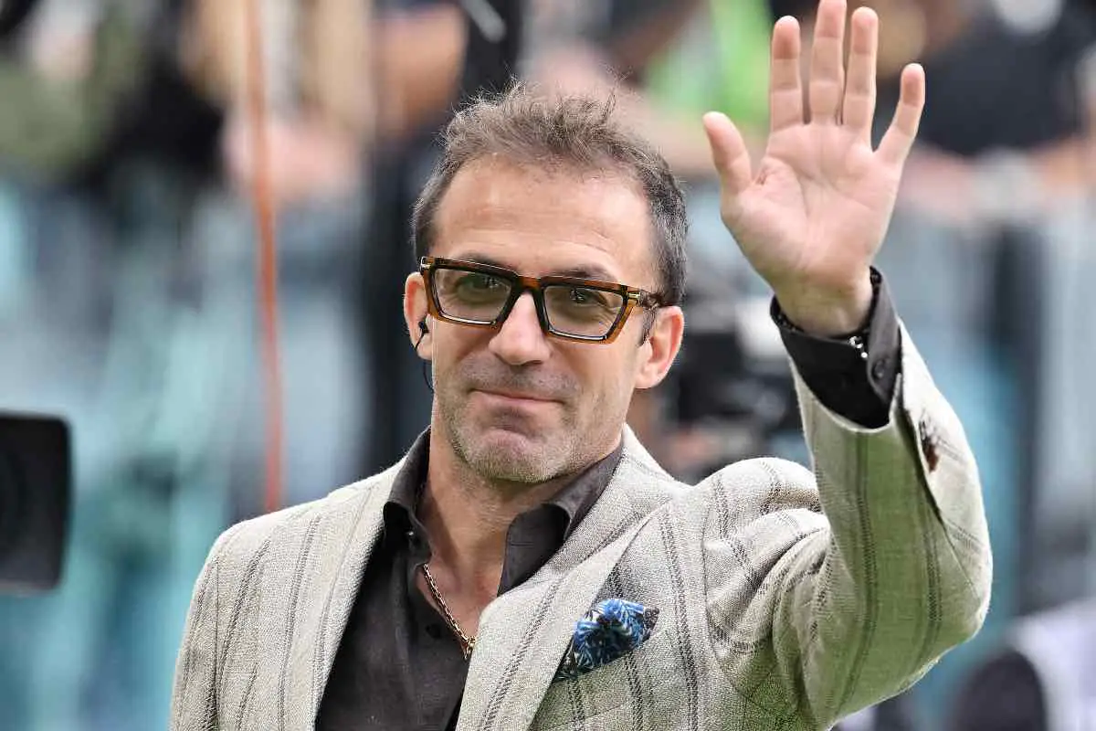 Alex Del Piero allo stadio per la gara contro l'Atalanta