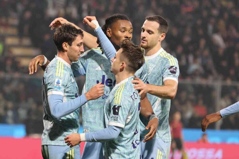 La Juventus esulta dopo un gol segnato in una sfida di campionato