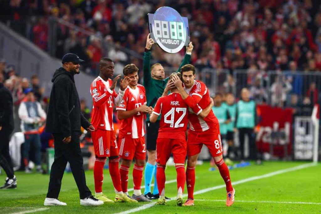 Juventus, Leon Goretzka in campo con il Bayern Monaco