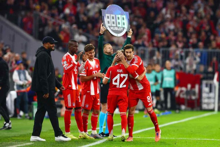 Juventus, Leon Goretzka in campo con il Bayern Monaco