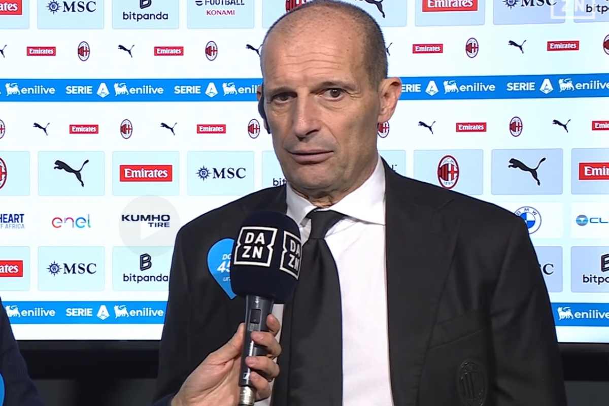 Massimiliano Allegri durante il post partita del Milan