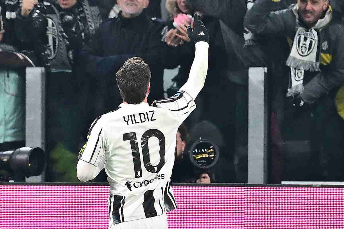 Kenan Yilidz esulta dopo la sua rete in Juventus-Cagliari