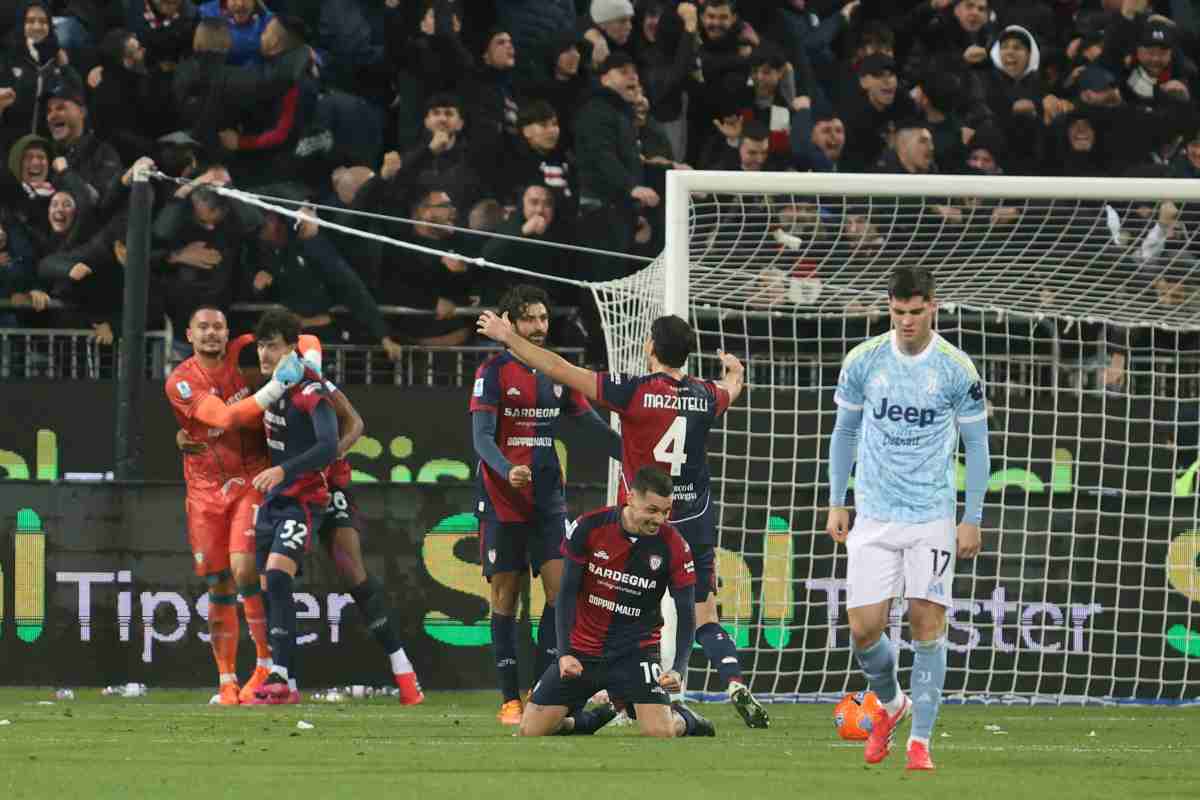 Juventus sconfitta a Cagliari