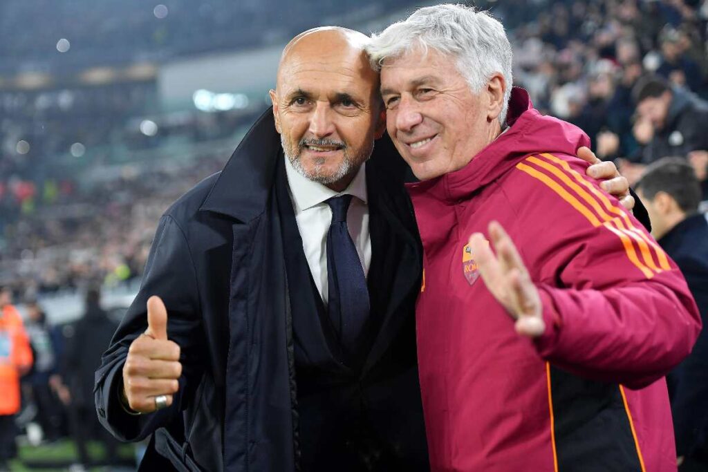 Spalletti e Gasperini durante la partita Juventus Roma