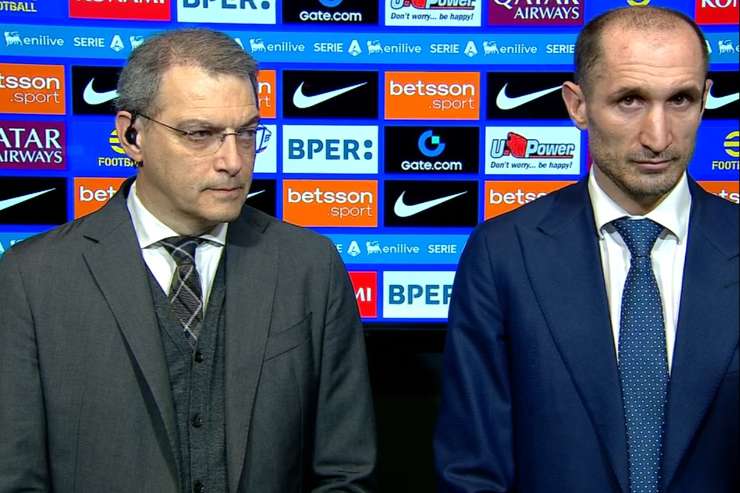 Comolli e Chiellini dopo Inter-Juventus