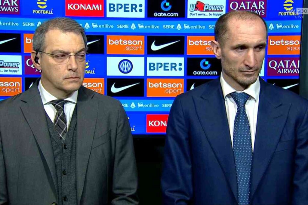 Comolli e Chiellini dopo Inter-Juventus