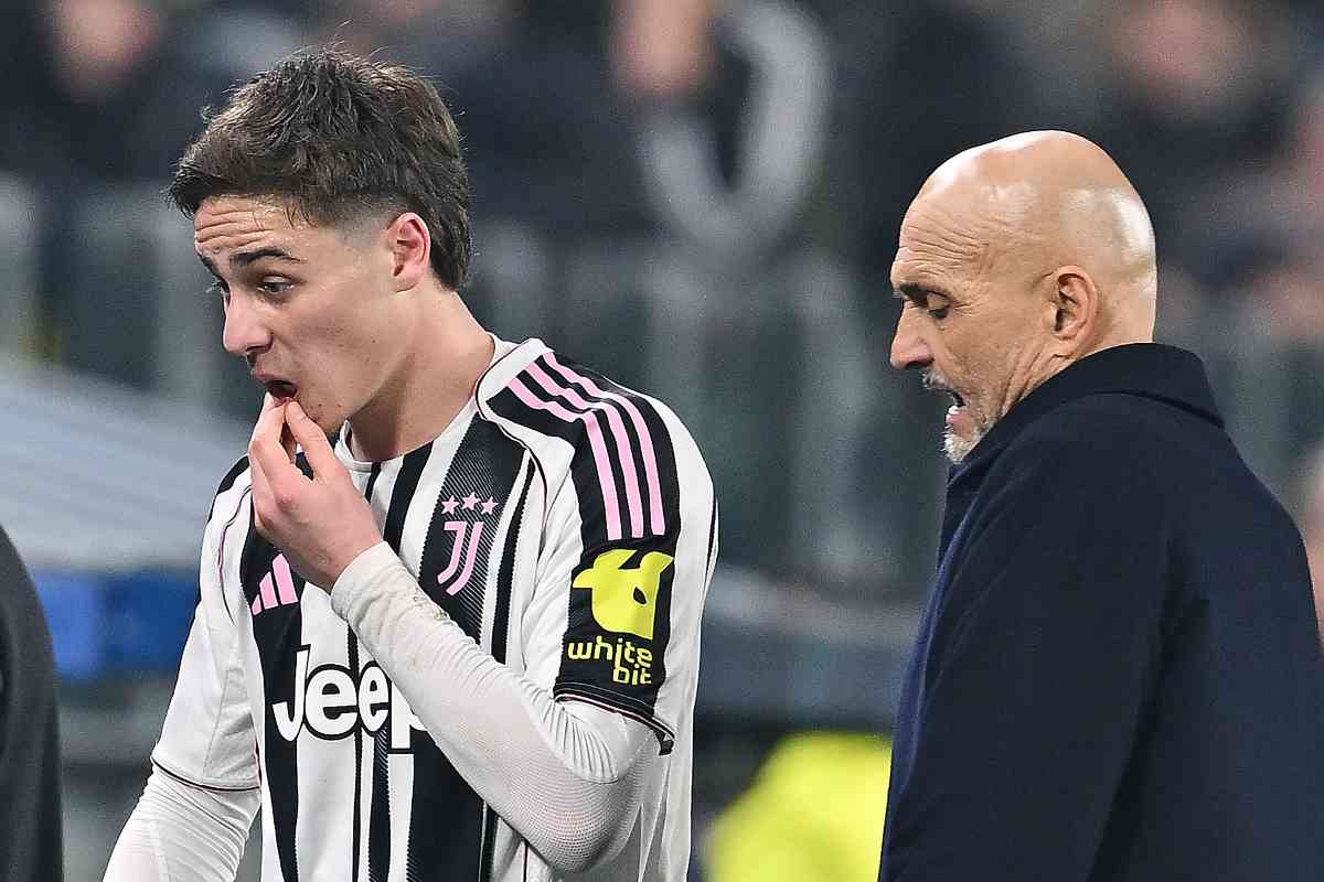 Luciano Spalletti e Kenan Yildiz durante Juventus-Galatasaray