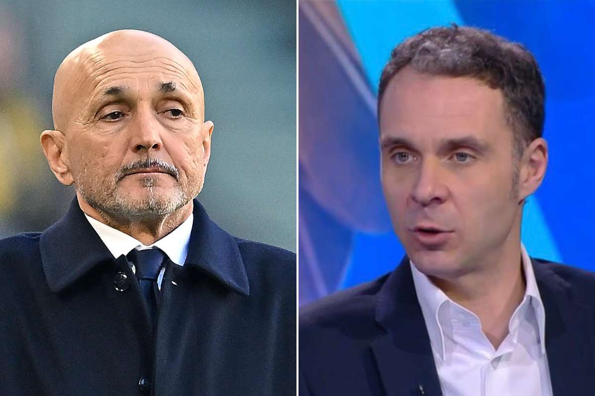 Collage con Spalletti (allenatore della Juventus) e Borghi (giornalista Sky)
