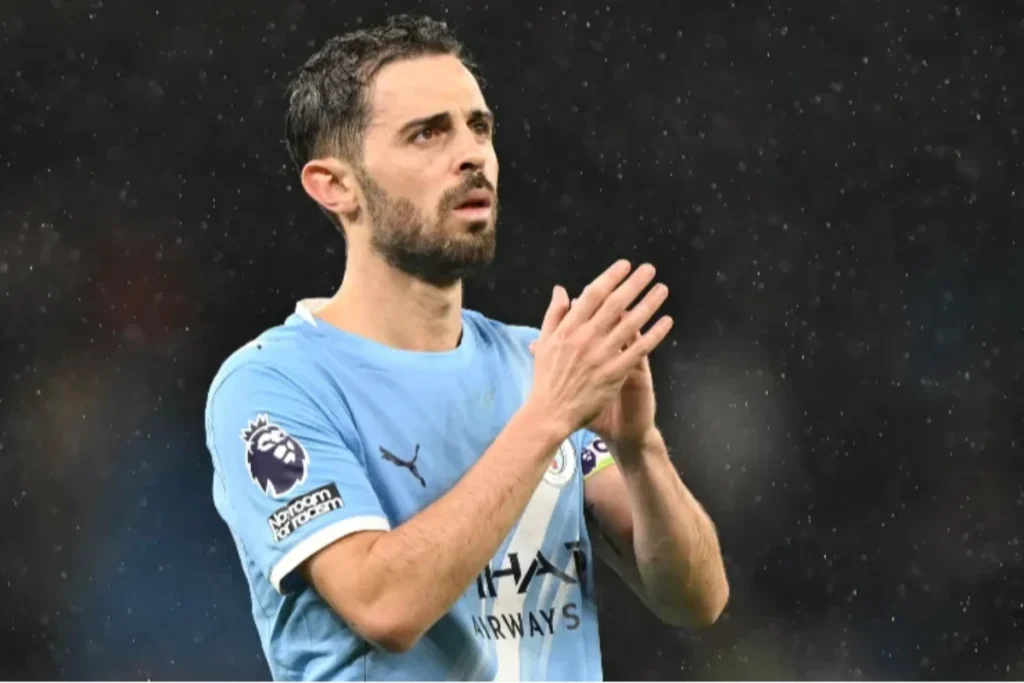 Bernardo Silva, centrocampista del Manchester City, nel corso del match contro il Newcastle