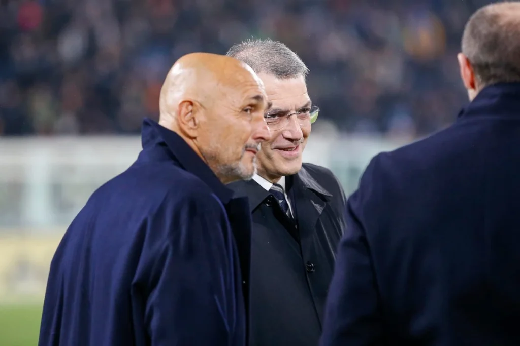 Damien Comolli, AD della Juventus, e Luciano Spalletti, allenatore della Juventus, prima del match contro la Cremonese