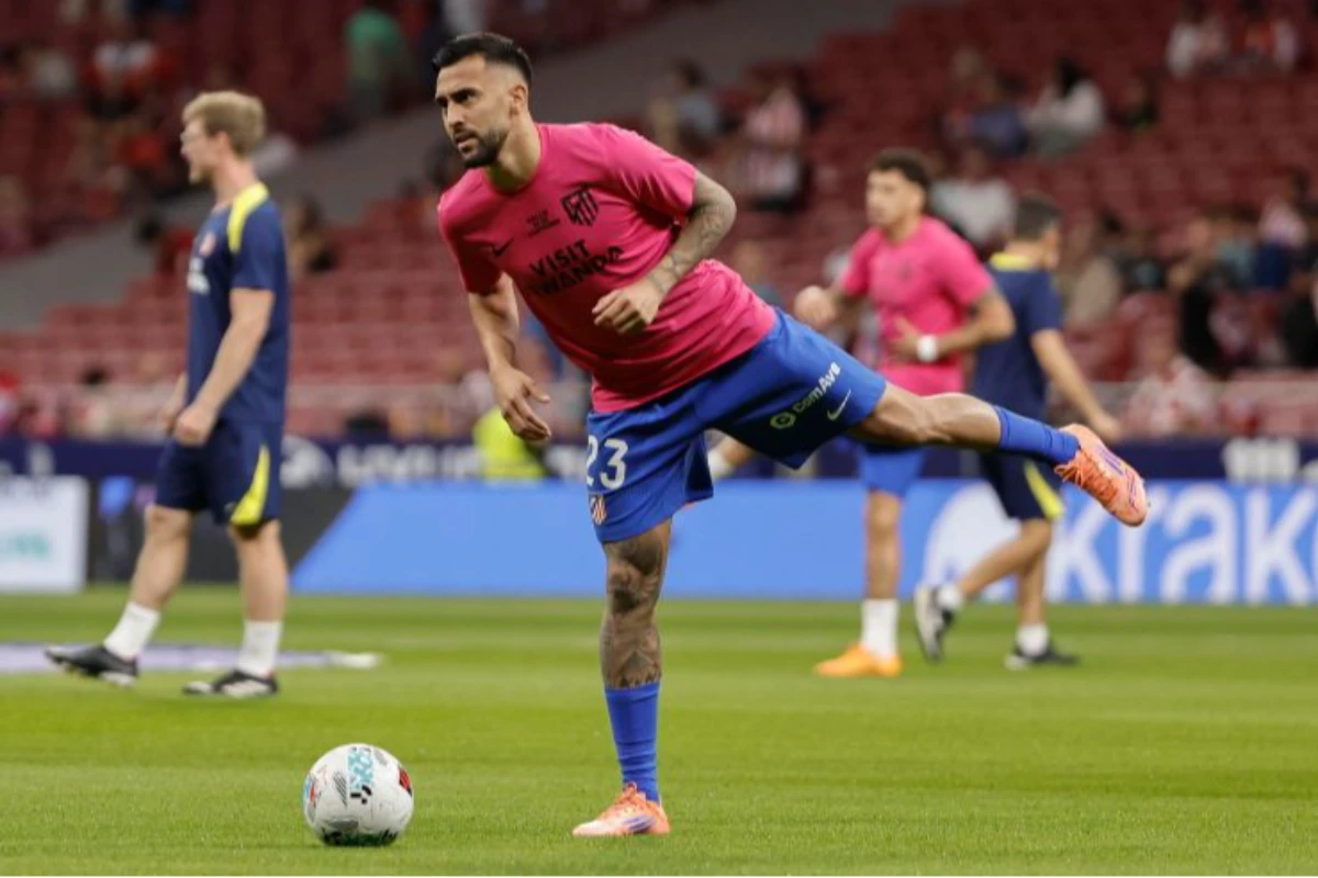 Nico Gonzalez, attaccante dell'Atletico Madrid, nel corso del match contro l'Osasuna