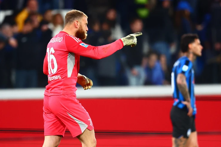 Michele Di Gregorio, portiere della Juventus, nel corso del match contro l'Atalanta