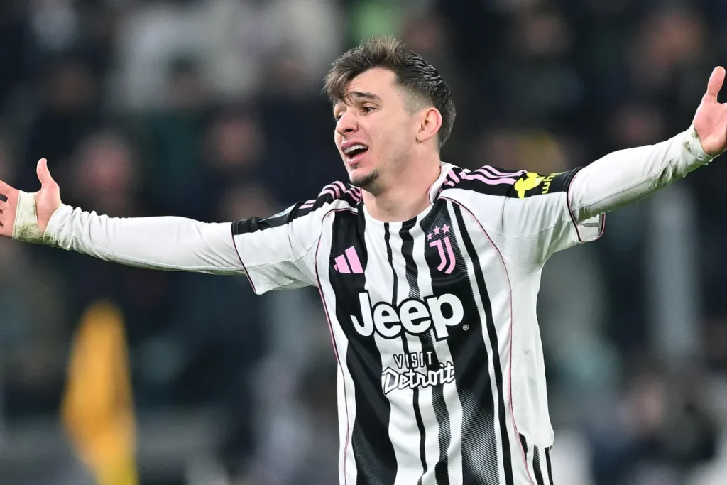 Francisco Conceicao, attaccante della Juventus, nel corso del match contro il Napoli