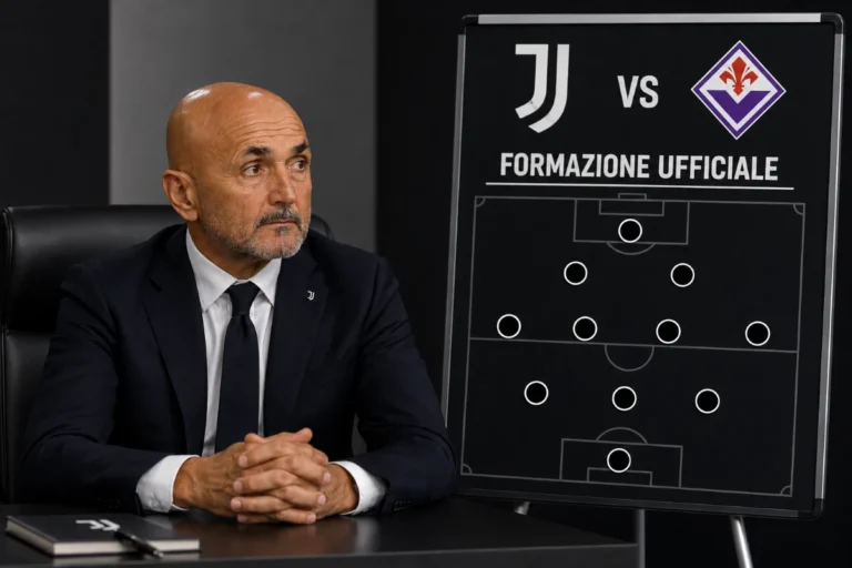 Luciano Spalletti presenta la formazione della Juventus per la partita contro la Fiorentina
