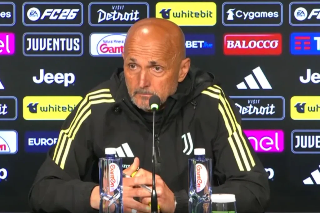 Luciano Spalletti in conferenza stampa presenta Juventus-Verona per la corsa Champions League