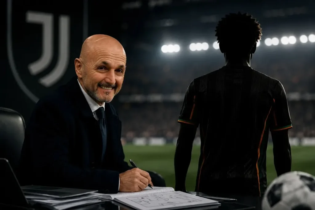 Spalletti illustra la tattica anti-Fiorentina nello stadio della Juventus