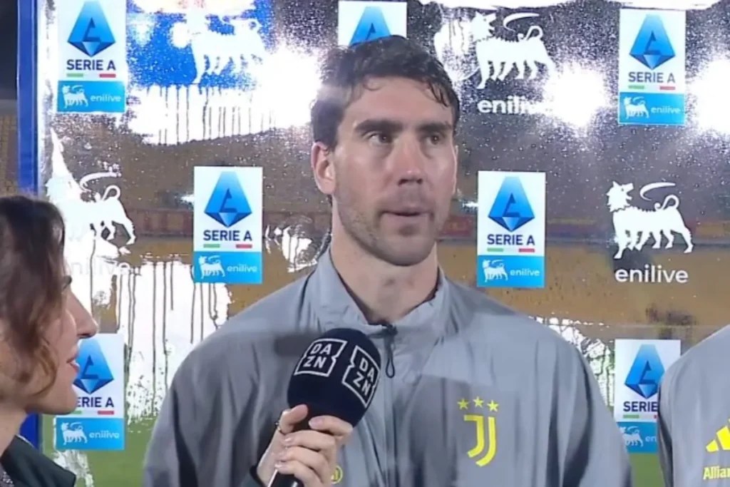 Dusan Vlahovic in intervista a Dazn dopo Lecce-Juventus