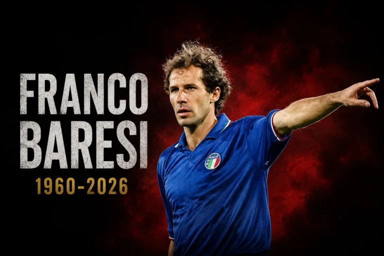 Franco Baresi in divisa Italia blu con stemma tricolore. L'ultimo saluto