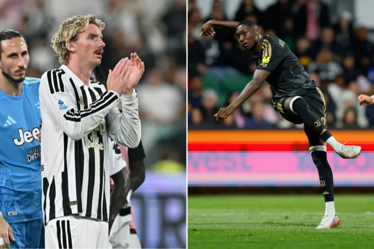 Kolo Muani in azione con la maglia della Juventus durante una partita, con il numero visibile sulla schiena